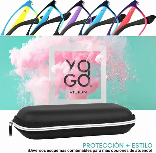 Vista 5 de Yogo Vision Kids Blue Light Blocking Glasses Computer Eyeglasses Boys Girls Square Frames Anti Strain Reduce Glare Paquete de 1: azul fundido a