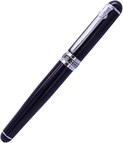 Vista 4 de erofa Duke - Pluma estilográfica negra de doble punta, iridio, media y fude caligrafía, juego de caja de regalo intercambiable para oficina