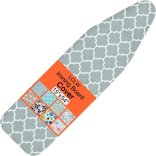 Vista 8 de Funda para tabla de planchar y almohadilla de tamaño estándar de 15 x 54 pulgadas, 3 pares de correas de cierre de , bordes elásticos, cubierta