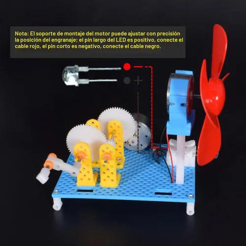 Vista 4 de EUDAX DIY Dynamo Lantern Juguete educativo STEM de construcción, generador de energía de manivela, kit de ciencia de generadores, kits