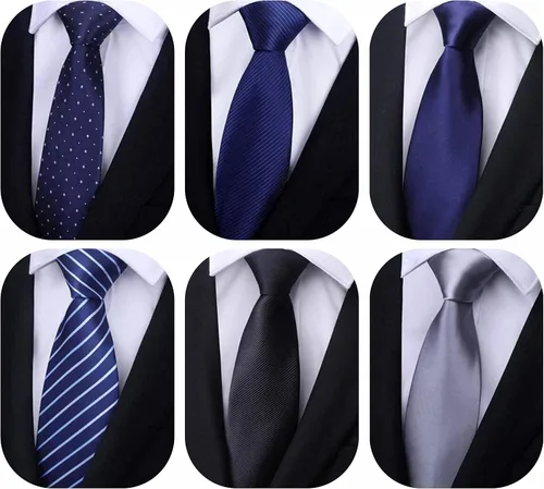Vista 9 de WeiShang Corbata clásica de seda para hombre, corbatas tejidas jacquard