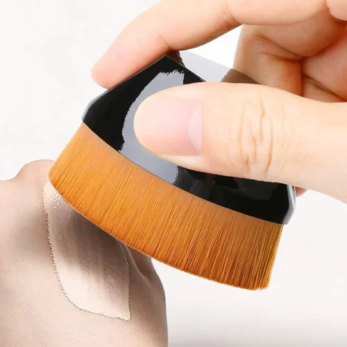 Vista 4 de Brochas para Base De Maquillaje, Cepillo De Maquillaje Con Tapa Plana con Estuche de Almacenamiento, Cepillo de Base Kabuki de parte superior plana