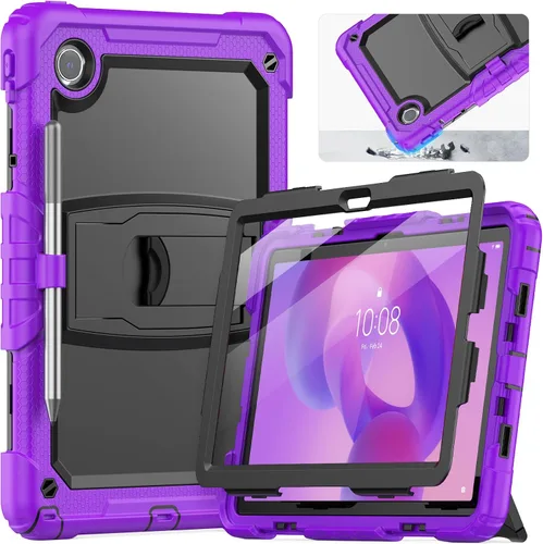 Vista 10 de HXCASEAC Funda para Lenovo Idea Tab 11, Tab M11/K11 (TB336FU/TB330FU), diseño a prueba de golpes, protector de pantalla, soporte integrado, soporte