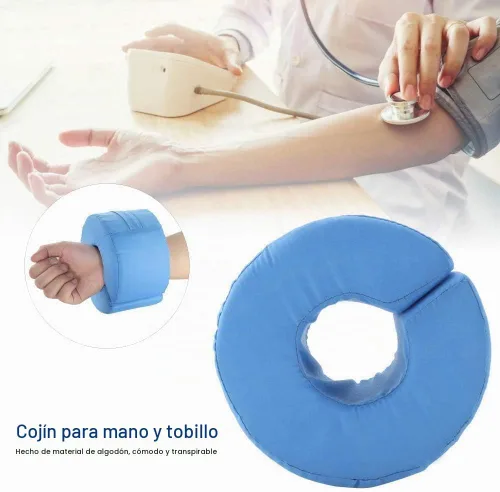 Vista 7 de 2 almohadas de elevación de pies, cojín de espuma azul para tobillo y mano, estabilizador de almohada de elevación de piernas con talón de tobillo