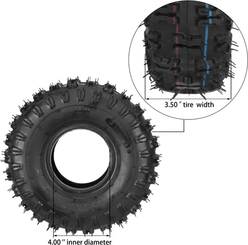 Vista 6 de GREHUA 4.10-4 4.10/3.50-4 410/350-4 Reemplazo de neumáticos y tubo interior para Go Kart ATV cortacésped, soplador de nieve, carretilla, carretilla