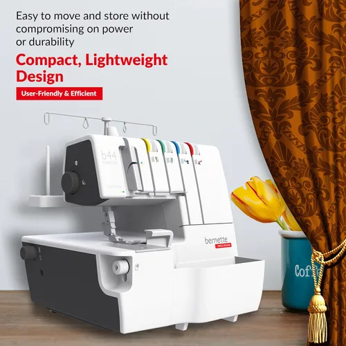Vista 3 de Bernette B44 Funlock Serger Overlock Máquina con capacidad de rosca de 2/3/4, alimentación diferencial y roscado codificado por