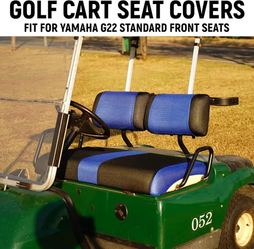 Vista 2 de Fundas de asiento delantero y trasero para carrito de golf para Yamaha G2 G8 G9 G11 G14 G16 G19 G20 G21 G22, tela de poliéster duradera, fundas
