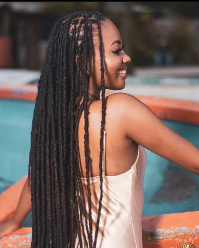 Vista 20 de Extensiones de Cabello Humano Loc Extensiones de Cabello Humano 4 Pulgadas 10 Hebras 0.08 Pulgadas de Ancho Hechas a Mano Extensiones de Rastas 0.1