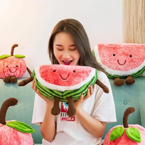 Vista 6 de XIYUAN Juguetes suaves de 19.6 pulgadas, serie de frutas, sandía, frutas, almohada de peluche, juguetes de cereza, lindos juguetes suaves, cojín