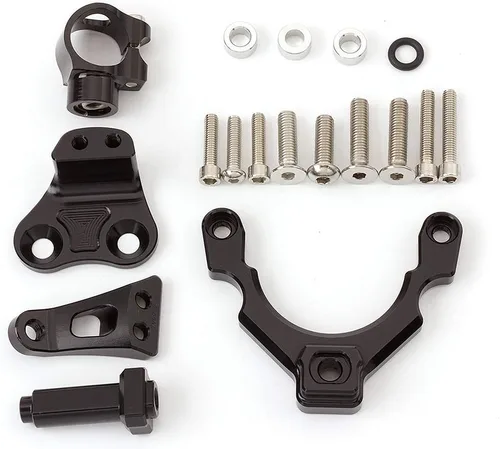 Vista 3 de Barra de control de amortiguador de dirección ajustable para motocicleta con kit de soporte de montaje compatible con Z900 2017-2021