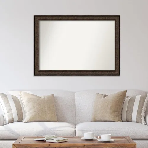 Vista 153 de Amanti Art Espejo de pared personalizado no biselado (25 x 25 pulgadas), marco de bronce acentuado, varios tamaños personalizados, espejo de baño