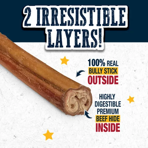 Vista 4 de Cadet Bully Hide Sticks Natural Dog Chews, Large, 7 Count