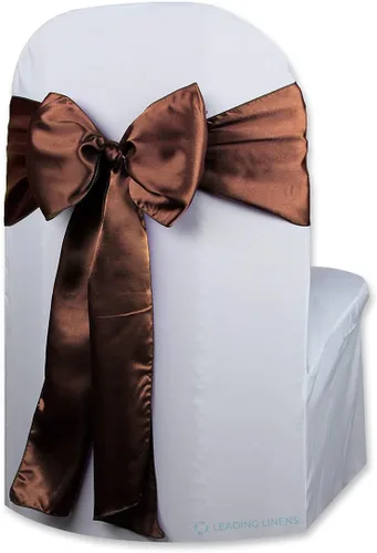 Vista 27 de Funda de satén para silla con lazo – Elegantes fajas para bodas, banquetes, recepciones, eventos especiales, restaurantes y fiestas – 28 opciones
