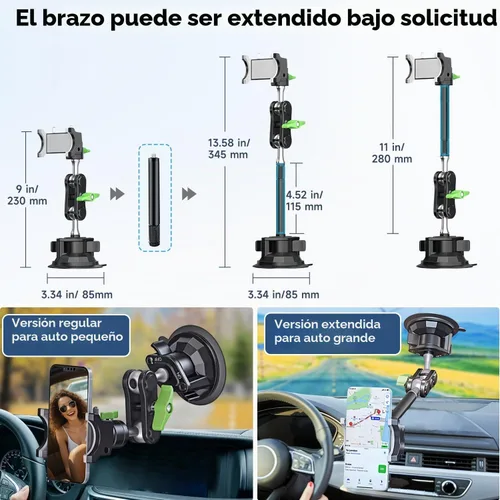 Vista 3 de HEMMOTOP Soporte para teléfono de automóvil, soporte de ventosa