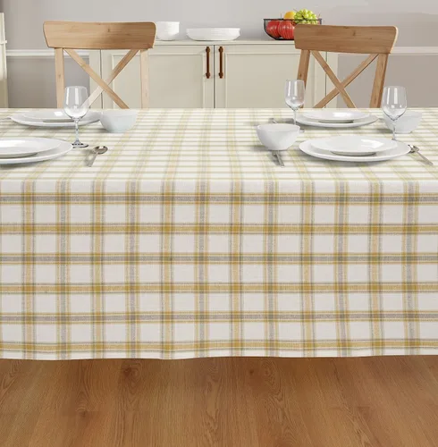 Vista 3 de Mantel de mesa rectangular - Cubierta de mesa - Algodón con costura mitrada - Fundas de mesa a cuadros para cocina, comedor, bodas, decoraciones