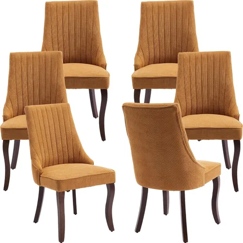 Vista 34 de Sillas de Comedor - Juego de 2 sillas de comedor modernas de mediados de siglo, tapizadas de tela con respaldo alto, sillas de cocina y comedor