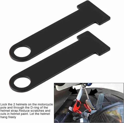 Vista 4 de D Ring Lock Acero inoxidable Universal Casco Correa Motocicleta (negro)