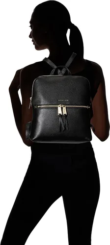 Vista 4 de MICHAEL Michael Kors Rhea - Mochila mediana delgada con cremallera, color negro, talla única