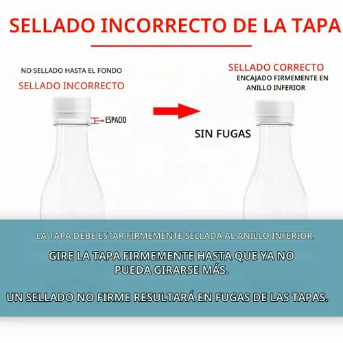 Vista 3 de Holotap Botellas vacías de plástico PET de 10 onzas, paquete de 35 botellas transparentes desechables a granel con tapas blancas a prueba