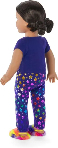 Vista 5 de American Girl Niña del año Kavi Sharma - Pijama de estrella brillante de 18 pulgadas con 4 piezas para mayores de 8 años