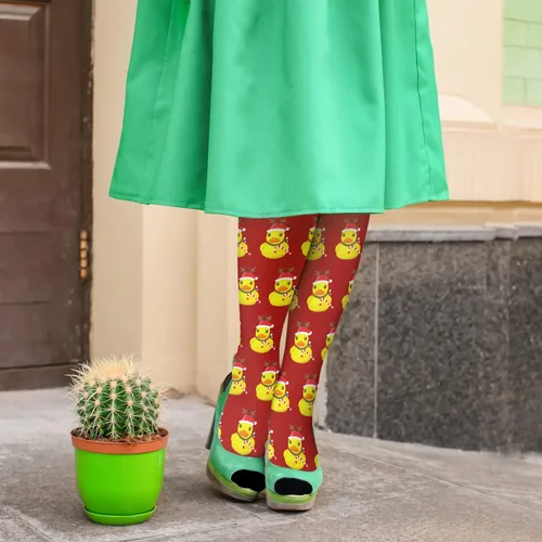 Vista 5 de devor Boot Socks Mid Calf Sock Women Long Thigh High Sock Trendy Cute Christmas Duck Sock