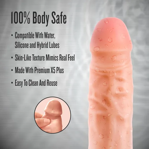 Vista 6 de Blush Novelties, Performance - Extensor de vaina de pene ultra suave X5 Plus de 9 pulgadas – Extiende tu pene de 0.5 pulgadas – Grosor hasta 1.5