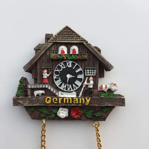 Vista 2 de 3D Alemania Cuco Reloj Refrigerador Refrigerador Imán Turístico Souvenirs Hecho a Mano Resina Artesanía Pegatinas Magnéticas Hogar Cocina Decoración