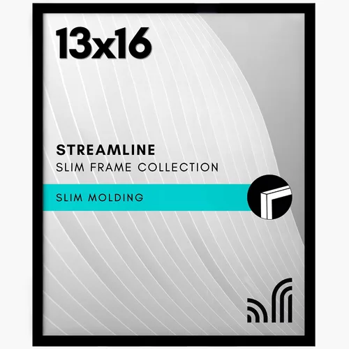 Vista 97 de Americanflat Portarretratos de 3 x 3 con cristal transparente pulido, colección Streamline, marco cuadrado de borde fino para exhibición de mesa