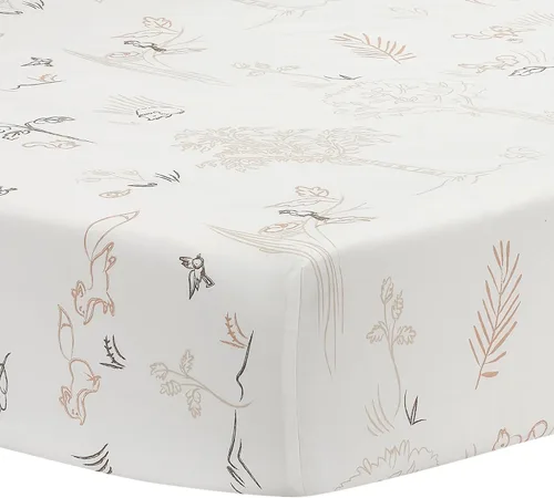 Vista 18 de Lambs & Ivy Baby Farm Animals - Sábana bajera ajustable para cuna, 100% algodón, color blanco