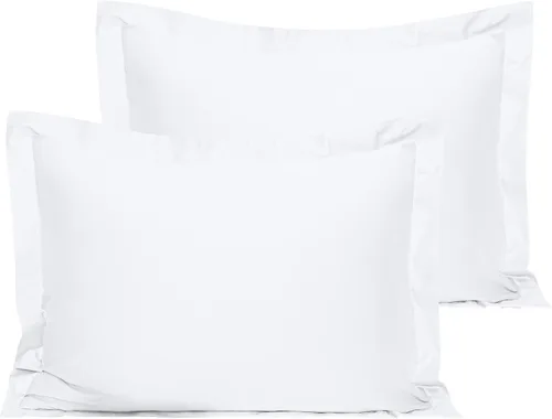 Vista 25 de NTBAY Fundas de almohada estándar de algodón – Fundas de almohada de algodón egipcio de 500 hilos, paquete de 2 fundas de almohada Oxford súper