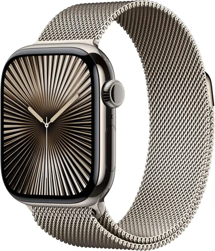 Vista 31 de Apple Watch Series 10 [GPS 42 mm] Smartwatch con caja de aluminio negro brillante y correa deportiva negra - M/L. Rastreador de fitness, aplicación