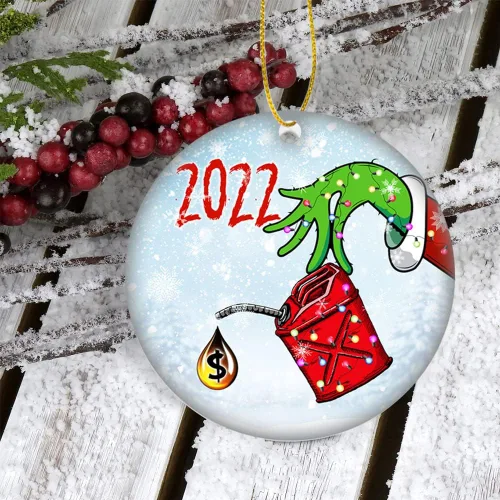 Vista 5 de Divertido adorno para árbol de Navidad de gas 2022, adornos de árbol de Navidad de gas aspirado, accesorios divertidos de cerámica para colgar