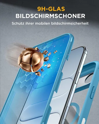Vista 445 de Miracase Serie de vidrio para iPhone 11 de 6.1 pulgadas, funda protectora de cuerpo completo resistente mejorada con protector de pantalla de vidrio