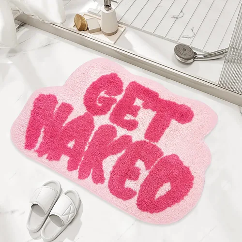 Vista 7 de Alfombra de baño Get Naked, bonita alfombra de baño para baño, tapete antideslizante para suelo de ducha, tapete ultra suave, divertida decoración