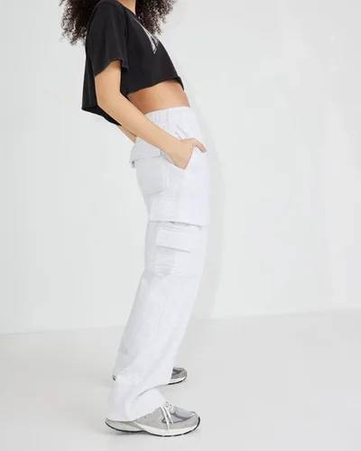 Vista 2 de Cargo Sweatpants for Women Casual Baggy High Waisted Wide Leg Jogger Pants Teen Girls Y2K Pants with Pockets