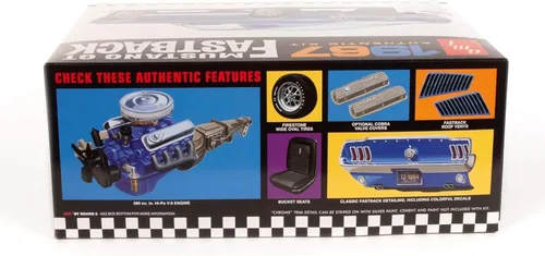 Vista 3 de Kit de Modelo AMT Round 2 Ford Mustang GT Fastback 1967, a escala 1:25, cromado (AMT1241)