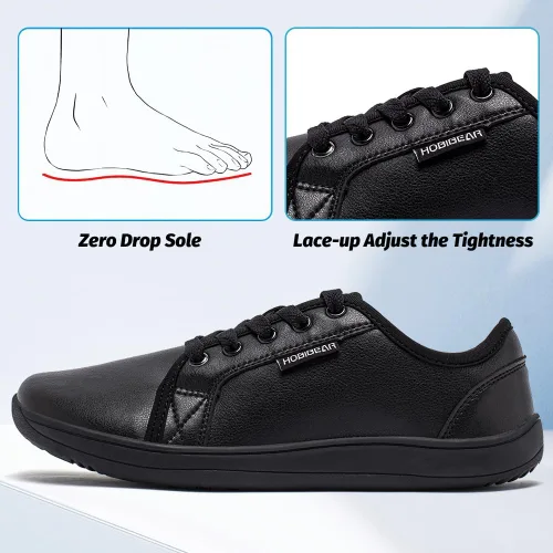 Vista 3 de HOBIBEAR Zapatos deportivos minimalistas anchos para hombre y mujer, sin caída, ligeros y cómodos