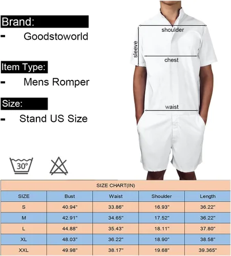Vista 6 de Goodstoworld Mono hawaiano masculino con cierre de cremallera y bolsillo S-XXL