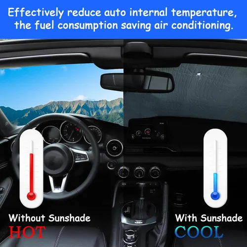 Vista 2 de Parasol para parabrisas compatible con Mazda MX-5 NC RF Miata 2009-2015, parasol plegable para ventana delantera, visera de protección solar