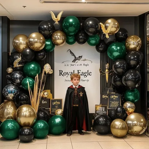 Vista 5 de Guirnalda de globos de color negro, verde y dorado, doble relleno, globos verde oscuro, kit de arco de globos negros y dorados para graduación