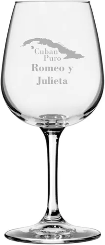 Vista 2 de Cuaba - Copa de vino multiusos con temática de cigarro cubano grabada de 12.75 onzas