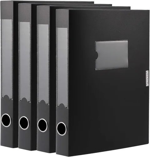 Vista 12 de HUA JIE Cajas de almacenamiento A4 de plástico con tapa, organizador de carpetas de archivos, caja de archivos para oficina, papel tamaño carta