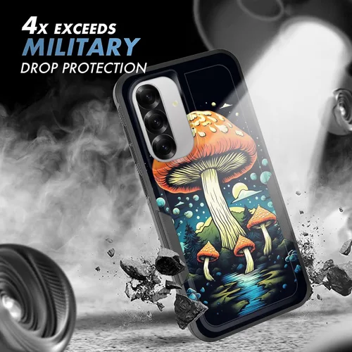 Vista 97 de Funda para Galaxy A14 5G, resistente de doble capa híbrida de policarbonato duro, goma suave, a prueba de golpes, funda protectora resistente