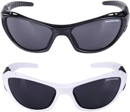 Vista 2 de 2 pares de lentes de sol deportivos Woodworm UV400 de alta calidad con fundas rígidas, para golf, pesca, ciclismo, béisbol y más