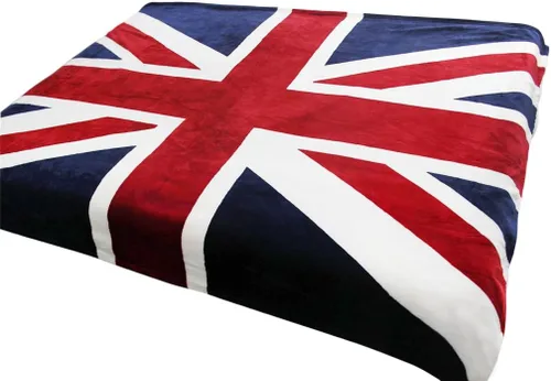 Vista 3 de Manta de franela suave y gruesa con bandera británica de Union Jack, de 59 x 79 pulgadas, manta grande de vellón coral esponjoso para el hogar
