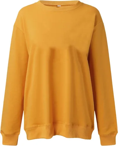 Vista 3 de 4 sudaderas para mujer, casual, de manga larga, cuello redondo, sueltas