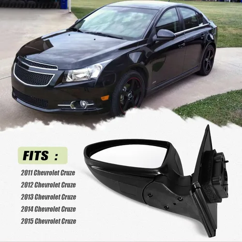 Vista 5 de Espejo lateral izquierdo del conductor compatible con Chevy Cruze Sedan/Hatchback 2011-2015 con cristal eléctrico sin calefacción, sin señal