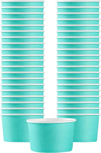 Vista 35 de Restaurantware Coppetta - Vasos de postre de 3 onzas, 50 tazas desechables para helado, tapas se venden por separado, cuencos de papel a cuadros
