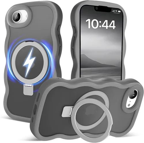 Vista 78 de Magsafe - Funda magnética para iPhone 12 Pro Max, compatible con Magsafe con marco ondulado, translúcido, mate, parte trasera dura, de silicona, a