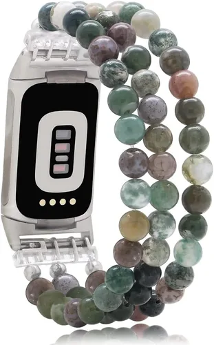 Vista 8 de C&L Accessories Compatible con Fitbit Charge 6/5 Pulsera de Reemplazo con Cuentas de Piedras Preciosas Naturales Hecha a Mano Ajustable para Mujeres